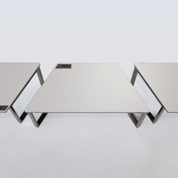 Smart Office trapezoidal desk with chipboard top